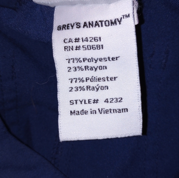 Gray's Anatomy Navy Blue XS Scrub Pants - Picture 8 of 9